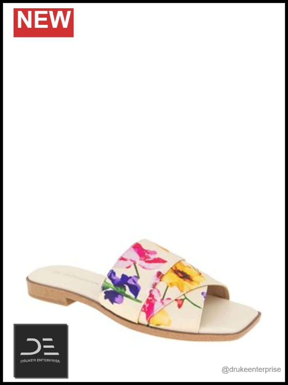Raffia Slide Sandals with Square Open Toe Synthetic Lining
